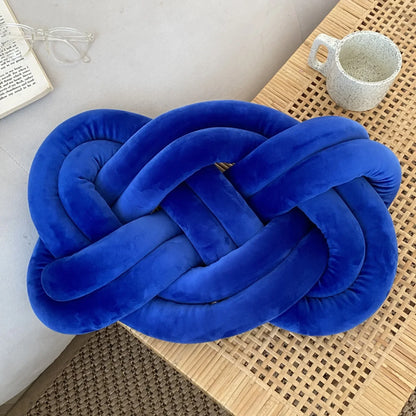 DecorBites™ Handmade Knot Throw Pillow Back Cushions Blue Sofa Car Home Office Decor