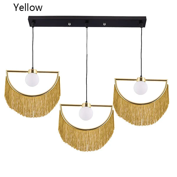 DecorBites™ Coloured Tassel Glass Ball Pendant Light for Boho Minimalist Style Bedroom & Restaurant
