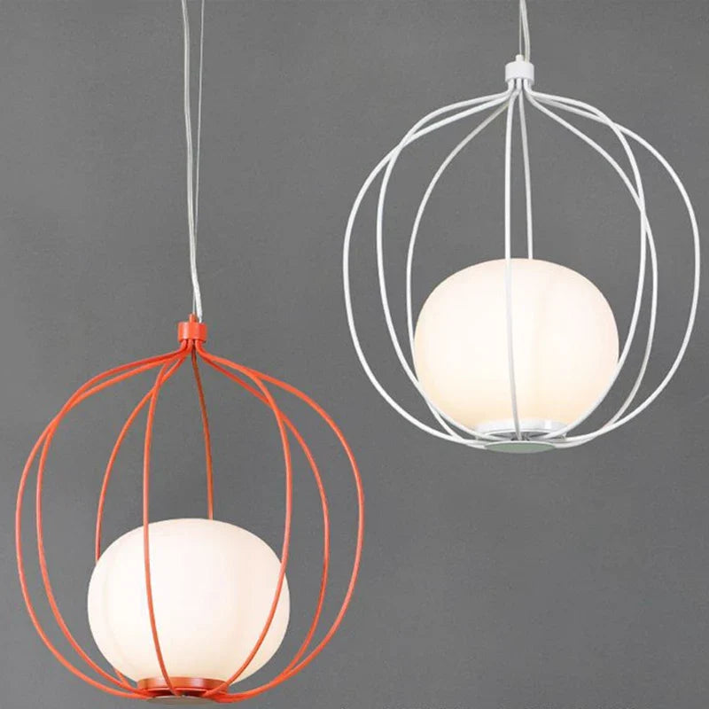 DecorBites™ Birdcage Glass Ball Pendant Light for Dining Room and Bar in Nordic Design