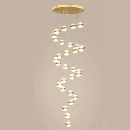 DecorBites™ Gold Acrylic Chandelier - Modern Staircase LED Lighting