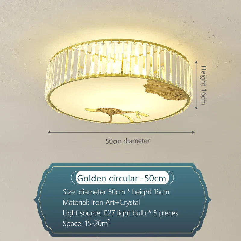 DecorBites™ Crystal Round Ceiling Light - Modern Warm Bedroom Atmosphere