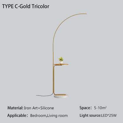 DecorBites™ LED Art Floor Lamp Modern Design Black White Gold Living Room Decoration