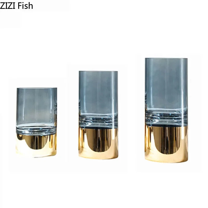 Clear Gold Glass Vase