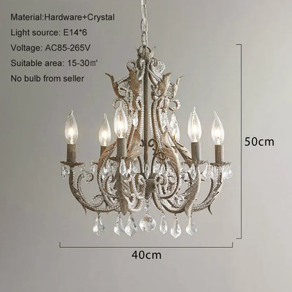 DecorBites™ Iron Crystal Chandelier for Living Room Dining Bedroom Clothing Store Lighting