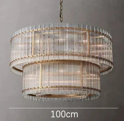 Gold Crystal Ring Pendant Layered D100cm