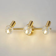 Gold Crystal Wall Lamp Copper 3-Light