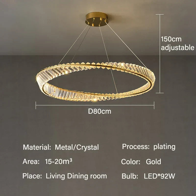 Crystal Gold Pendant Chandelier