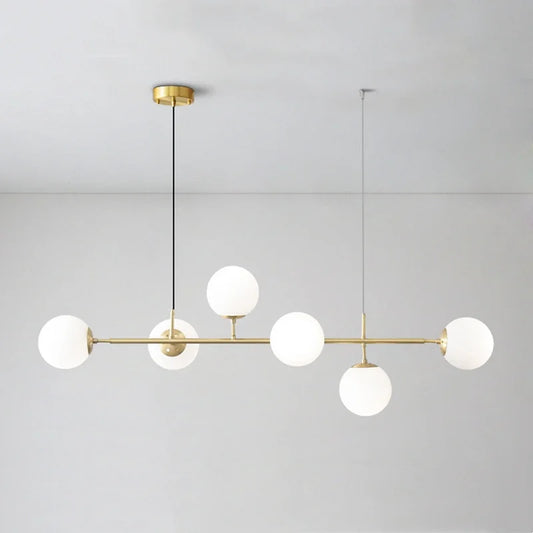 DecorBites™ Glass Ball LED Pendant Light in Golden Finish for Modern Home Decor.