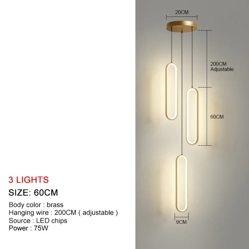 Sleek LED Pendant Chandelier