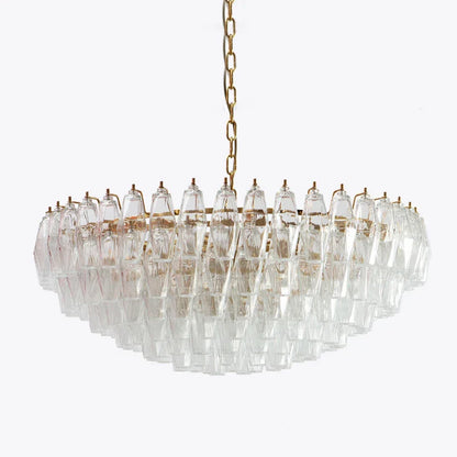 DecorBites™ Gray Glass Chandelier | Luxury Purple Light Fixture