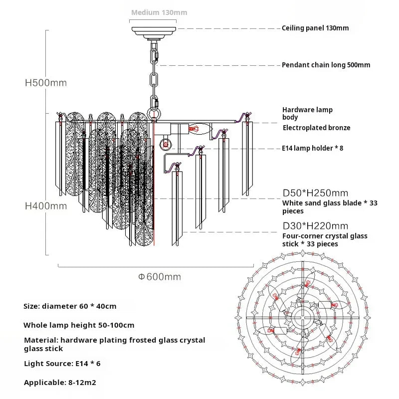 DecorBites™ Crystal Bedroom Pendant Lamp: Designer Luxury Glass Lighting for Living Room