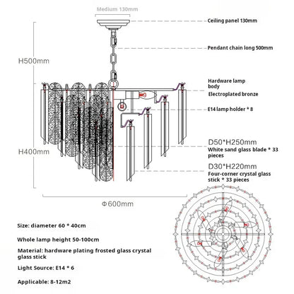 DecorBites™ Crystal Bedroom Pendant Lamp: Designer Luxury Glass Lighting for Living Room