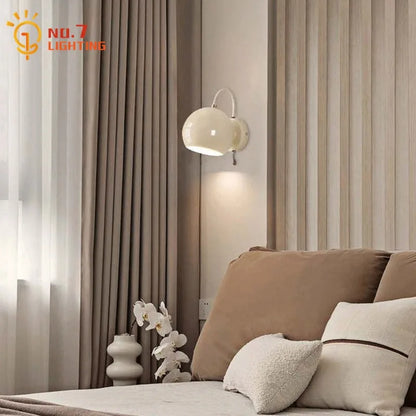 DecorBites™ Cream Wind LED Wall Lamp, Rotatable Minimalist Iron Art Sconces for Bedroom & Living Room