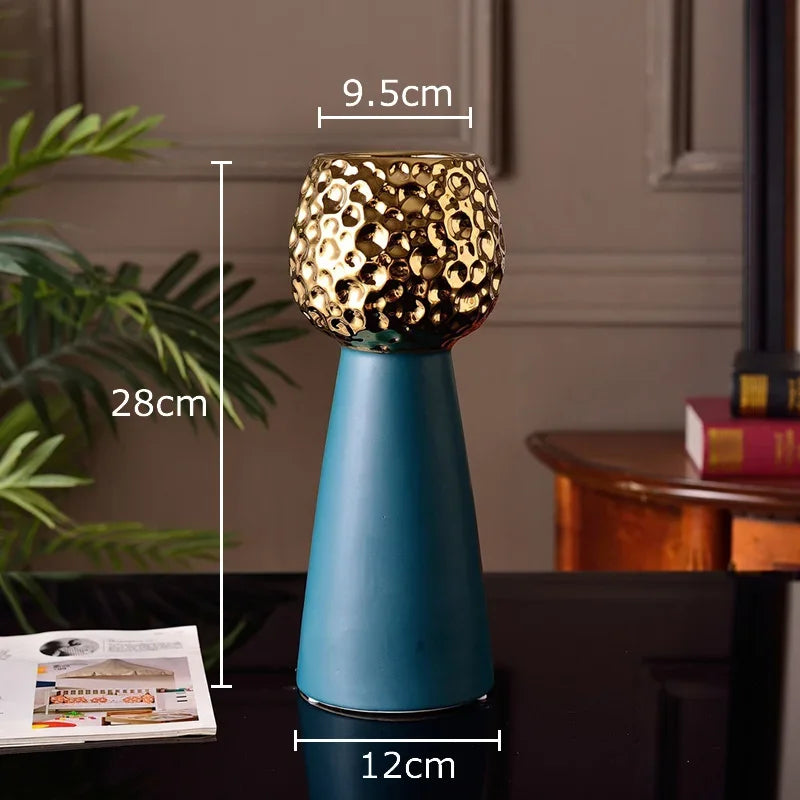 Gold Hammer Ceramic Vase