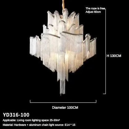 DecorBites™ LED Flower Tassels Ceiling Chandelier for Living Room and Staircase