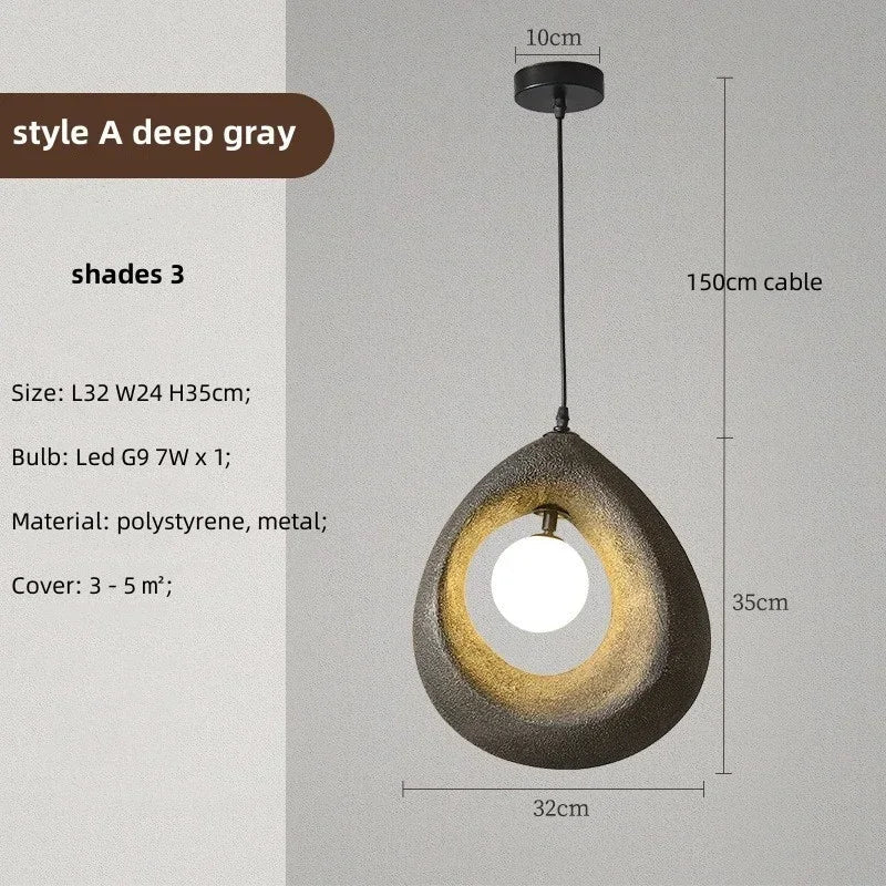 Chrome Nordic Pendant Light Gray Shade Dining