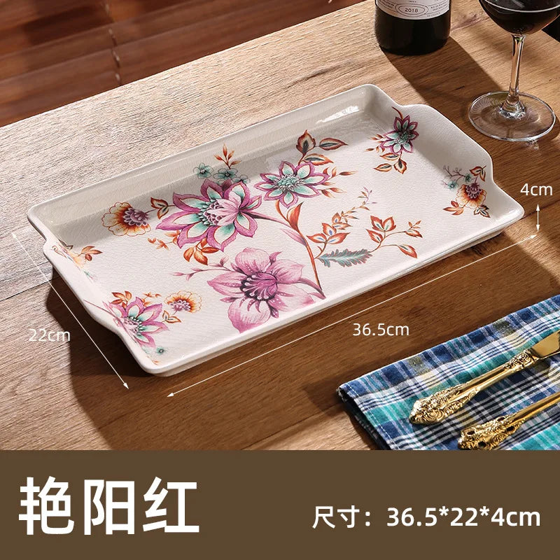 DecorBites™ Ice Crack Tray: Moroccan Food Plate, Middle East Holder Tray for Home Kitchen
