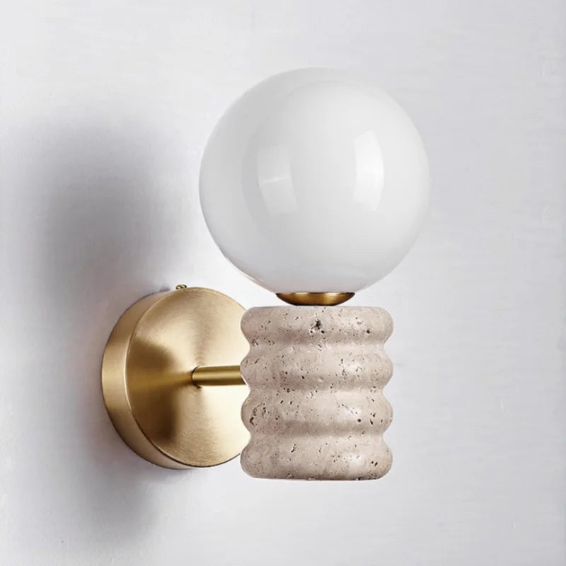 White Glass Wall Lamp Japanese Style Foyer