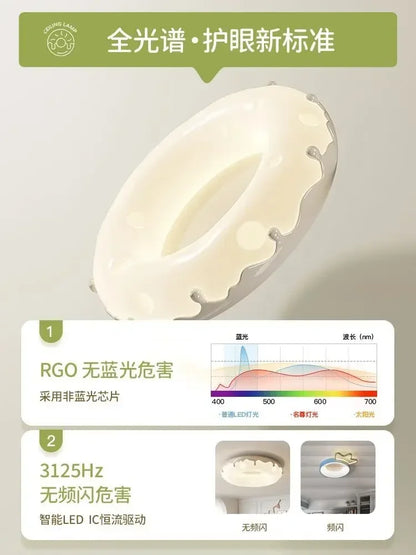 DecorBites™ Doughnut Ceiling Light - Kids Room Full Spectrum Eye Protection LED Bedroom Lamp.