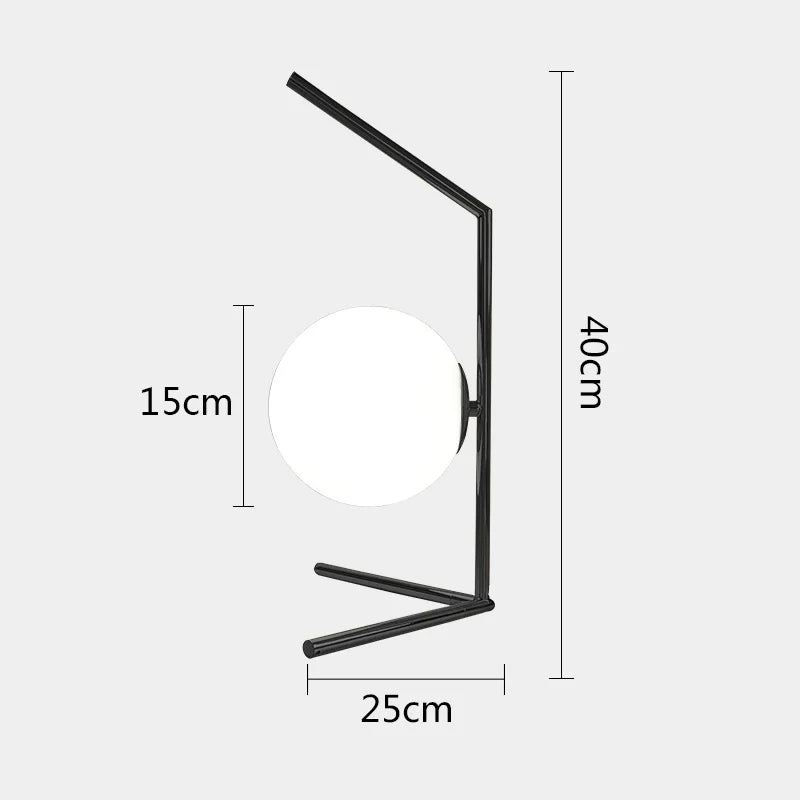 DecorBites™ Glass Ball Table Lamp: Modern Nordic LED Desk Light
