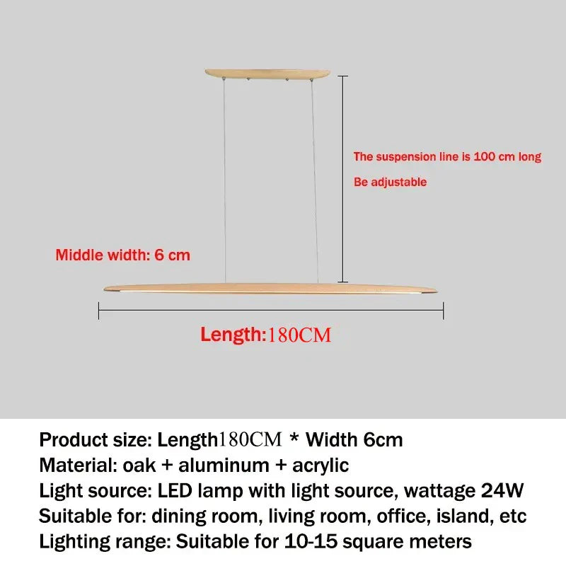 Modern White Wood Linear Pendant Light