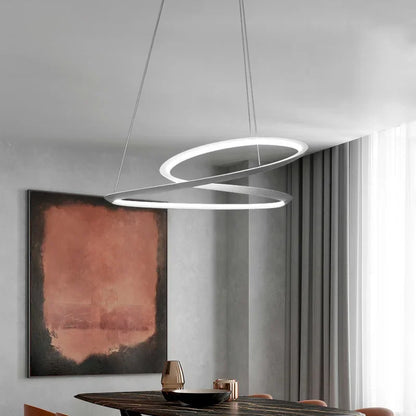 DecorBites™ Kepler Round LED Chandelier for Living Room Decor White Pendant Lamp