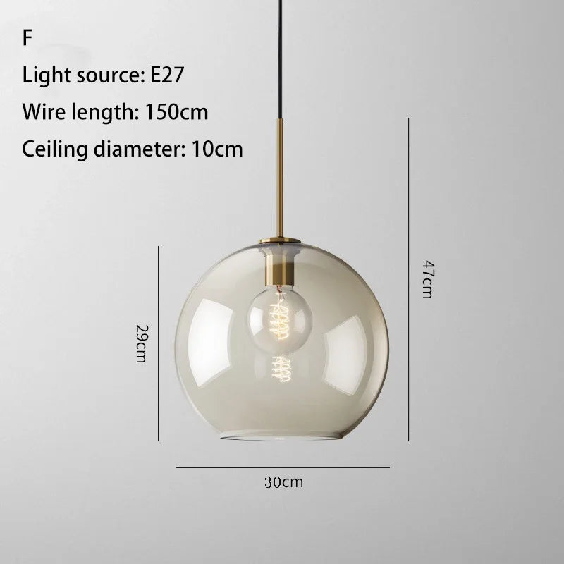 Glass Industrial Pendant Light