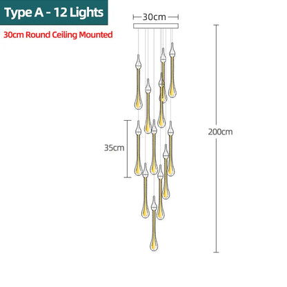DecorBites™ Crystal Water Drop Chandeliers: Modern Luxury LED Lighting for Bedroom, Bar & Decor