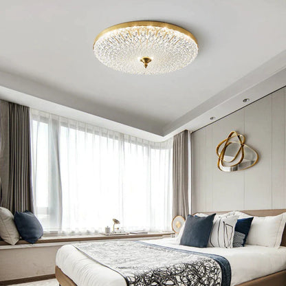 DecorBites™ Glass Round Ceiling Lamp: Simple Luxury for Bedrooms