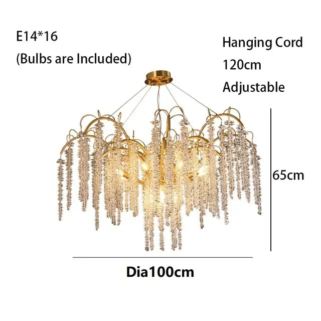 Gold Crystal Chandelier Oval120cm For Dining