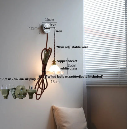 DecorBites™ Japanese Style LED Wall Sconce Pull Chain Stair Light Fixtures