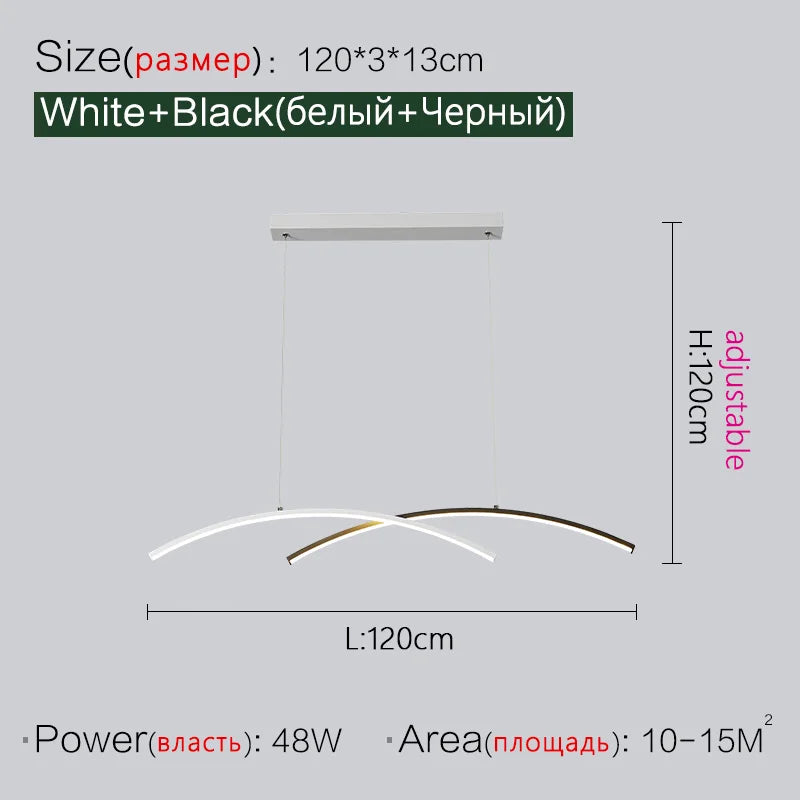 Minimalist LED Pendant Light 120cm Dimmable