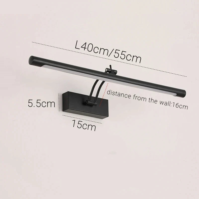 DecorBites™ LED Vanity Wall Lamp 40/55cm Black Sconce for Bathroom Mirror & Bedroom