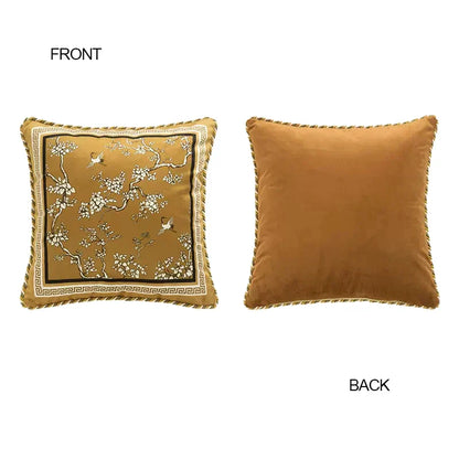 DecorBites™ Crane Birds Branches Lumbar Pillow Case 30x50cm