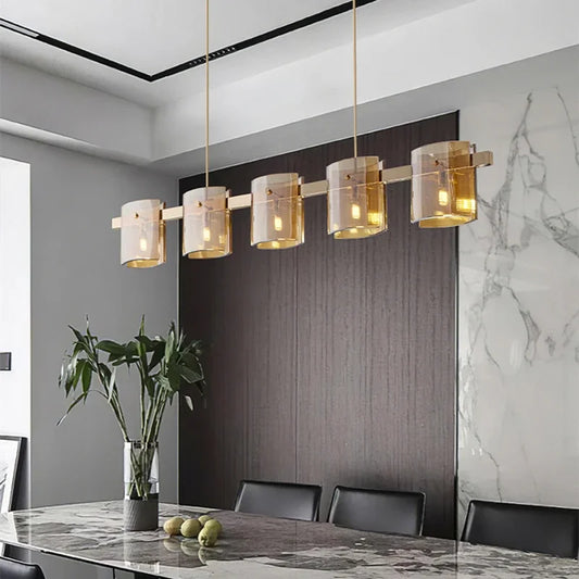 DecorBites™ Elegant Smoky Glass Chandelier Ceiling Lighting for Dining Living Bedroom