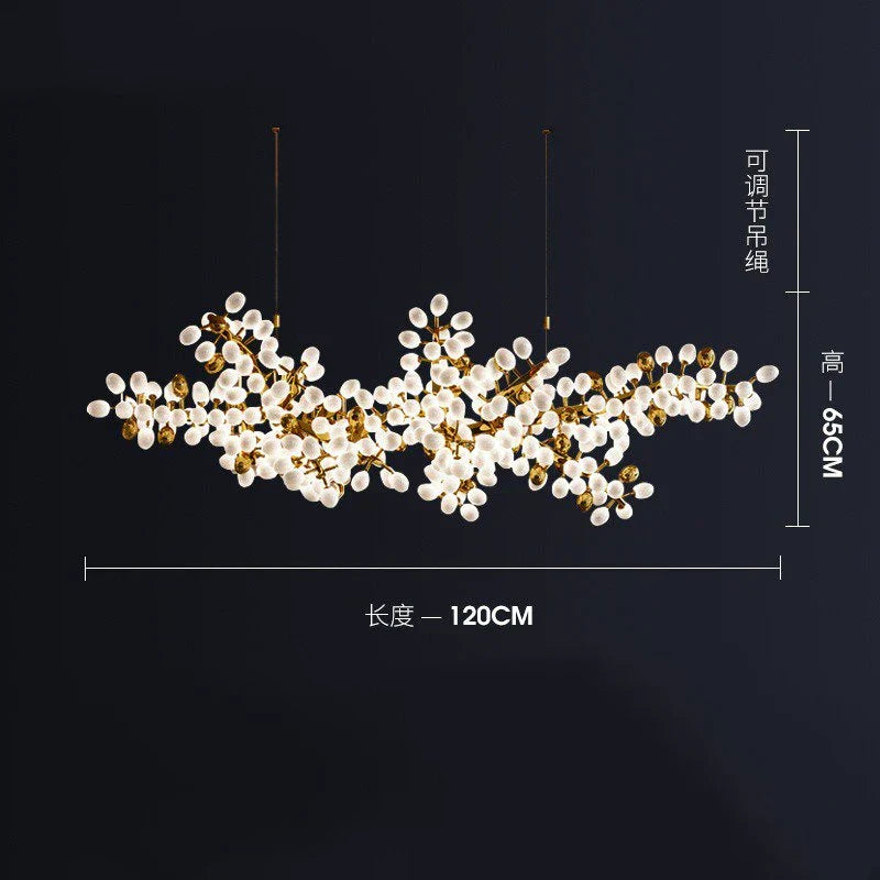 Gold Glass Pendant Chandelier For Kitchen L200cm
