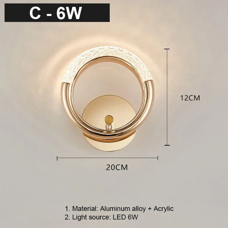 DecorBites™ Crystal LED Wall Lamp: Modern Nordic Sconces for Living Room Bedroom Decor