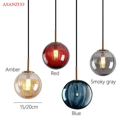 DecorBites™ Glass Ball Pendant Lamp: Modern Nordic LED Lighting for Home, Restaurant, Living Room