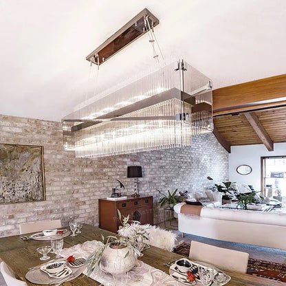 DecorBites™ Crystal Glass Pendant Chandelier for Luxe Dining Room Decor