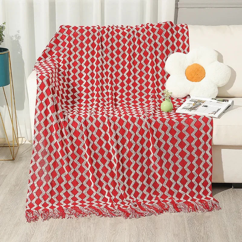 Acrylic Tassel Throw Blanket