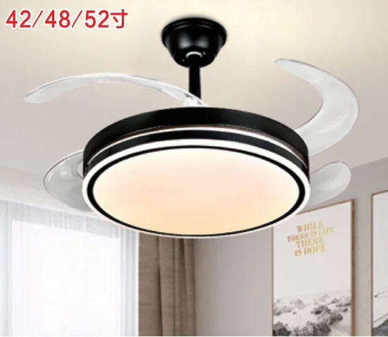 DecorBites™ LED Fan Lamp: Modern Invisible Ceiling Chandelier for Living Room, Bedroom & Dining Room