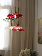 Sunflower Glass Brass Pendant