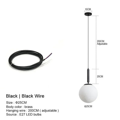 DecorBites™ Glass Ball LED Pendant Chandelier for Bedroom Dining Room Kitchen Island