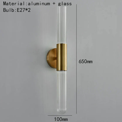 DecorBites™ Gold Metal LED Sconce with Clear White Glass, E27, Minimalist Design