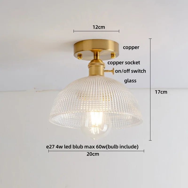 DecorBites™ Glass Flush Mounted Ceiling Light Fixture - Modern Nordic Green Glass LED Ceiling Lamp