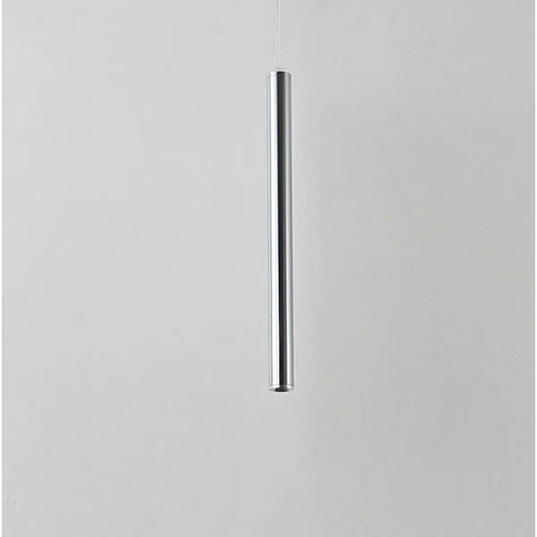 Slim Tube Aluminum Pendant Light in Brushed Nickel