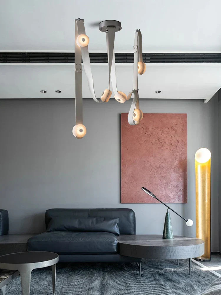 Leather Marble Ceiling Light