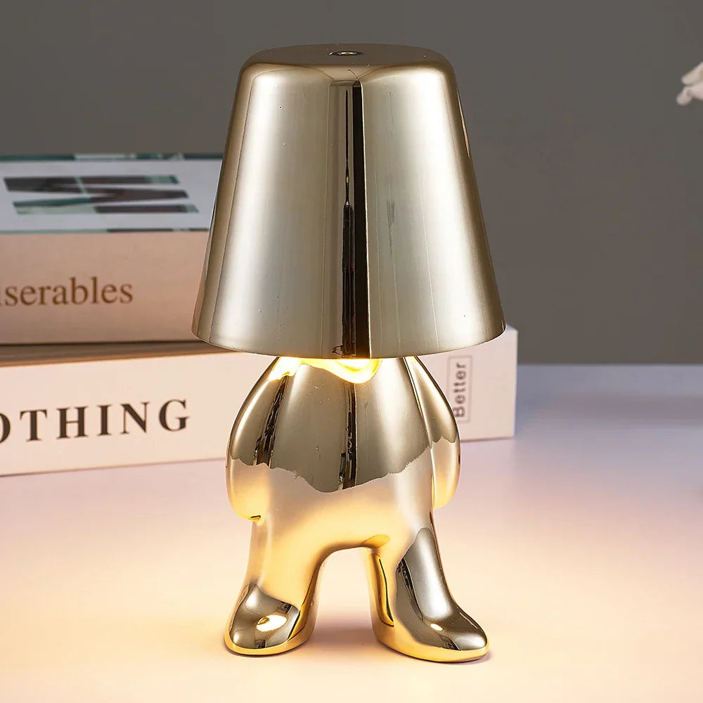 DecorBites™ Little Golden Man Table Lamp - Art Decor Night Light for Living Room and Children's Room