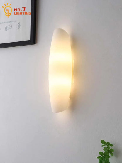 DecorBites™ Cream Glass LED Wall Lamp for Bedroom Living Room Study