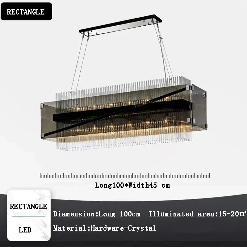 DecorBites™ Crystal Glass Pendant Chandelier for Luxe Dining Room Decor